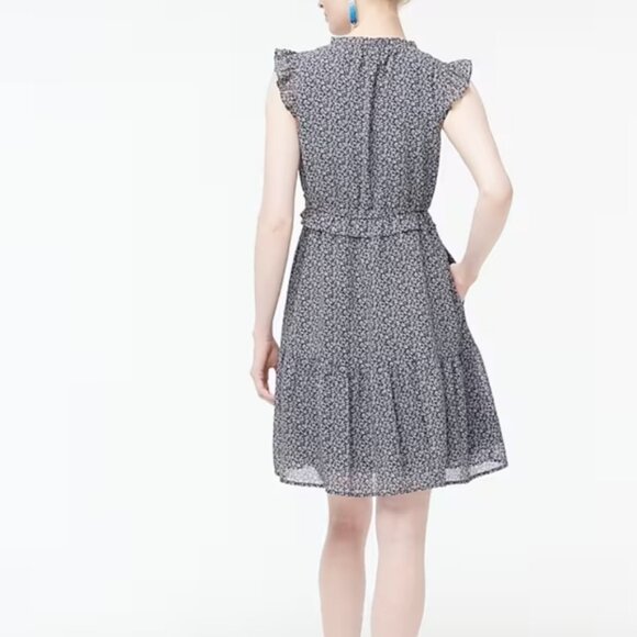 J. Crew Ruffle V-neck mini dress Floral Size 4 - Picture 4 of 11